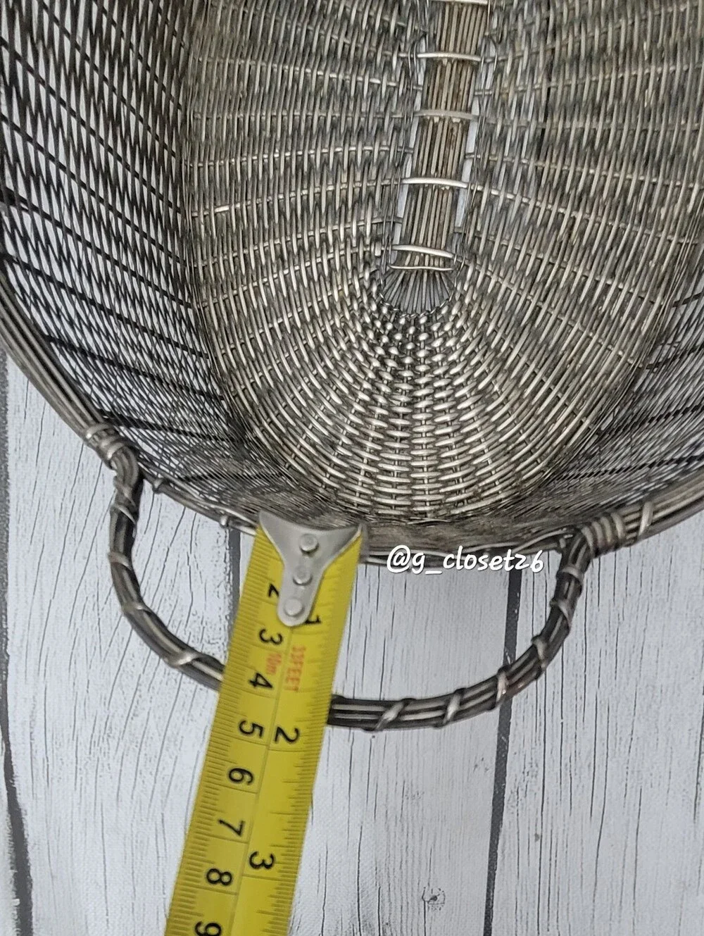 Vintage Woven Metal Serving Basket - Silver